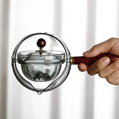 InfuRota Glass Teapot with Rotating Infuser
