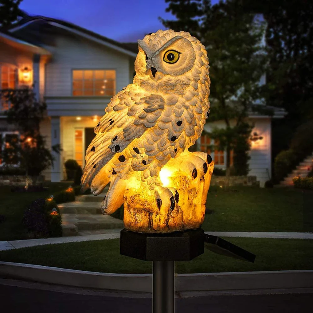 Solar Owl Outdoor Garden Lamp